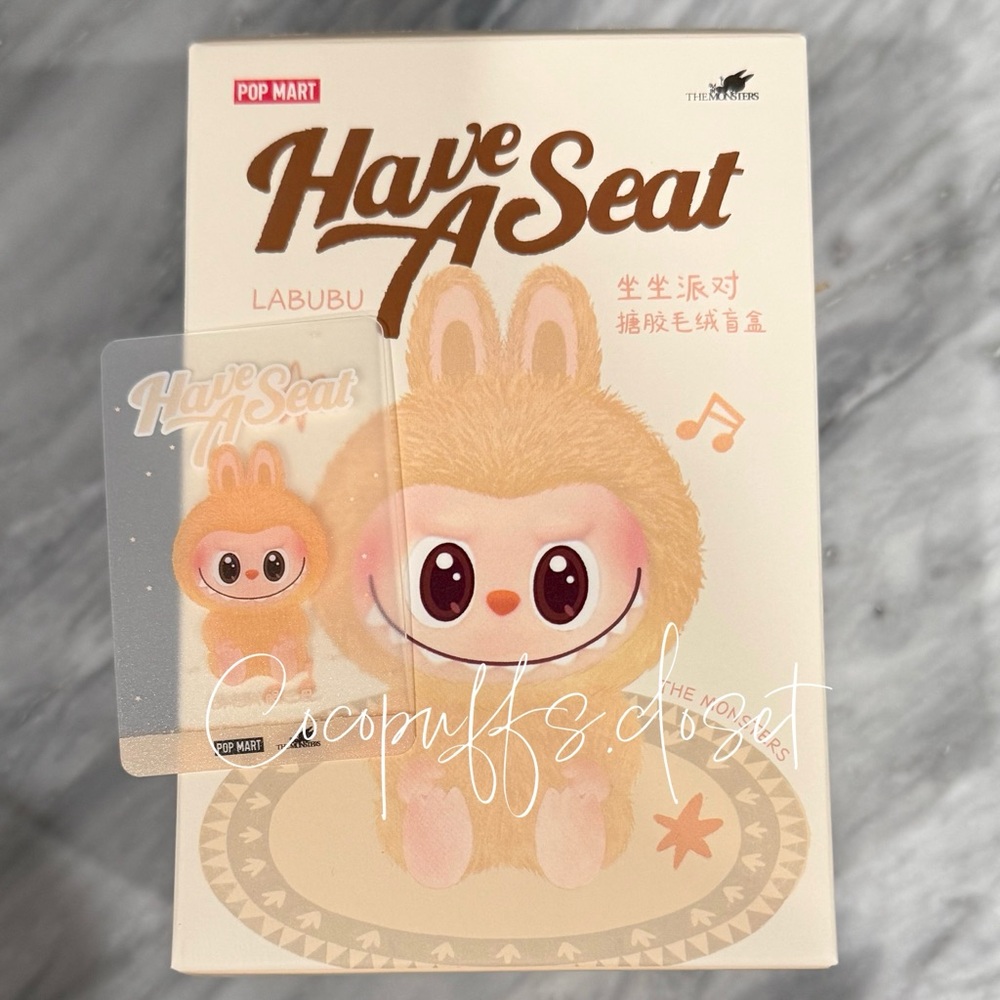 100% Authentic Popmart Labubu Have A Seat. Baba